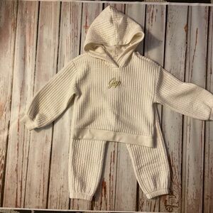 GAP Cream Hooded girls sweatsuit